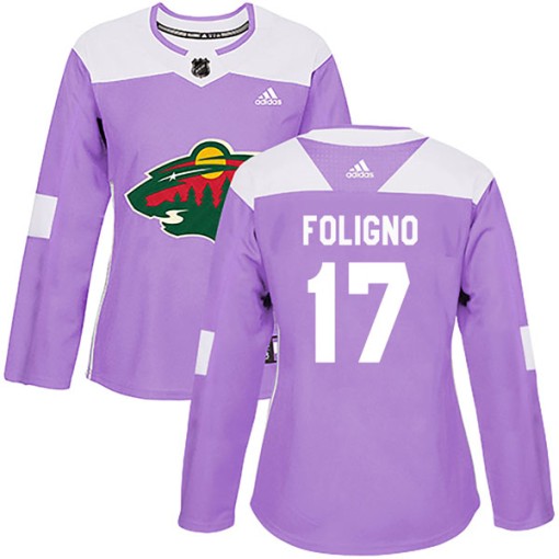 Marcus Foligno Women's Adidas Minnesota Wild Authentic Purple Fights ...